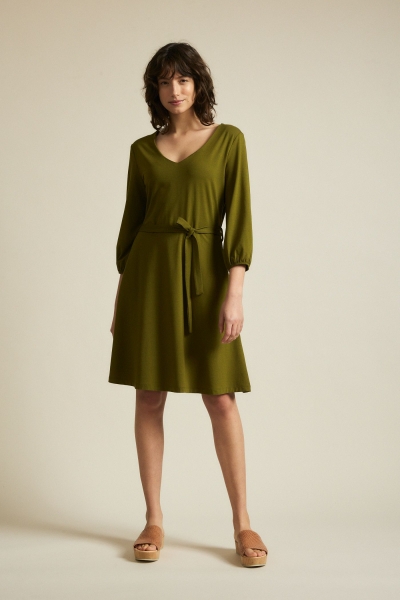LANIUS Kleid mit Taillierung - olive